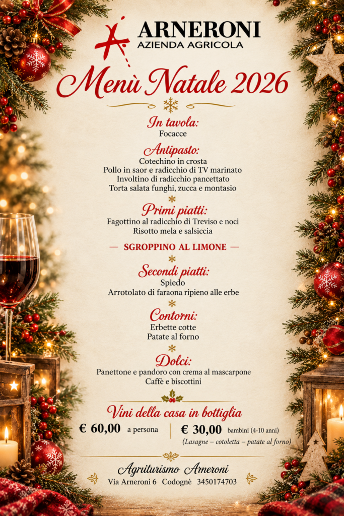 Menù di Natale 2026 – Agriturismo Arneroni